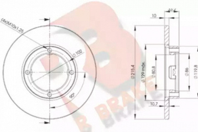 R BRAKE 78rbd21160 -  Тормозной диск